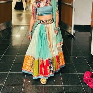 Multicolor indian navratri garba lehenga chaniya choli